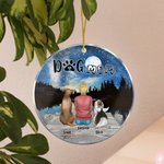 Ornement suspendu rond en acrylique avec fond de ciel étoilé Cadeau d'anniversaire de Noël pour les amoureux des chiens