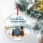 Personalized Once by My Side Forever in My Heart Round Acrylic Hanging Ornament Christmas Birthday Gift for Dog Lover