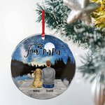 Ornement suspendu rond en acrylique avec fond de ciel étoilé Cadeau d'anniversaire de Noël pour les amoureux des chiens
