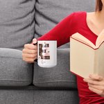 Tasse à café en céramique avec nom, Alphabet, Lettre, Anniversaire, Fête des mères, Professeur, Amoureux des livres, Bibliothécaire.