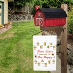 Personlig Bee Happy Garden Flagga med 2-15 namn Mors dag Födelsedagspresent till mamma morförälder