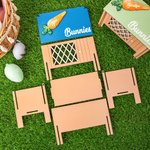 Cage de Lapin Personnalisée avec Nom Caisse en Bois à Motif de Carotte Cadeau Anniversaire Pâques pour Enfant