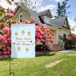 Personlig Bee Happy Garden Flagga med 2-15 namn Mors dag Födelsedagspresent till mamma morförälder