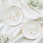 Personalized Cross Ceramic Jewellery Ring Dish with Name Birthday Baptism Gift for Girl