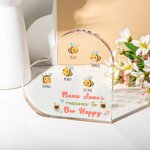Personalised Nana's Reasons to Bee Happy Heart-shaped Acrylic Plaque with 2-15 Names Mother's Day Birthday Gift for Grandma Family