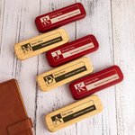 Coffret de Stylos à Bille Personnalisé avec Initiale et Texte Gravés Boîte en Bois Cadeau Anniversaire pour Patron Collègue
