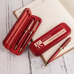 Coffret de Stylos à Bille Personnalisé avec Initiale et Texte Gravés Boîte en Bois Cadeau Anniversaire pour Patron Collègue
