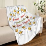 Couverture Polaire Personnalisée avec 2-15 Noms Thème Abeilles Heureuses Cadeau Fête des Mères pour Maman Grand-Mère