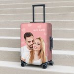Personalised Multicolour Character Photo Luggage Cover with Name Fits 18-32 Inches Suitcase Birthday Travel Accessories Gift for Travel Lover