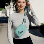 Sac Banane Personnalisé avec Nom et Fleur de Naissance Sace de Sport avec Ceinture Réglable Cadeau Anniversaire St-Valentin pour Femme