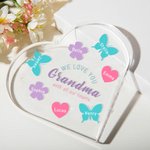 Placa acrílica personalizada We Love You en forma de corazón con nombre y texto grabados Regalo de cumpleaños para mujer en el Día de la Madre