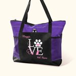 Borsa personalizzata Love Veterinary Technician Tote Bag con nome Regalo di grande capacità per la settimana del veterinario per gli amanti degli animali.
