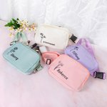 Personalisierte Wasserdichte Geburtsblume Bauchtasche mit Namen und Verstellbarem Tragegurt Geburtstag Geschenk für Damen