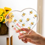 Personalised Nana's Reasons to Bee Happy Heart-shaped Acrylic Plaque with 2-15 Names Mother's Day Birthday Gift for Grandma Family
