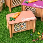 Cage de Lapin Personnalisée avec Nom Caisse en Bois à Motif de Carotte Cadeau Anniversaire Pâques pour Enfant