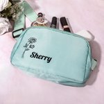 Sac Banane Personnalisé avec Nom et Fleur de Naissance Sace de Sport avec Ceinture Réglable Cadeau Anniversaire St-Valentin pour Femme