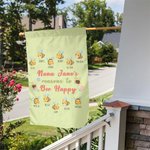 Personlig Bee Happy Garden Flagga med 2-15 namn Mors dag Födelsedagspresent till mamma morförälder