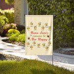 Personlig Bee Happy Garden Flagga med 2-15 namn Mors dag Födelsedagspresent till mamma morförälder