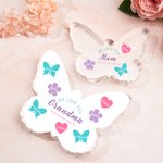 Personalised We Love You with All Our Hearts Butterfly Acrylic Plaque with Engraved Name and Text Mother's Day Birthday Gift for Grandma Mom