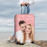 Personalised Multicolour Character Photo Luggage Cover with Name Fits 18-32 Inches Suitcase Birthday Travel Accessories Gift for Travel Lover