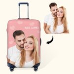 Personalised Multicolour Character Photo Luggage Cover with Name Fits 18-32 Inches Suitcase Birthday Travel Accessories Gift for Travel Lover