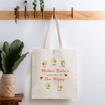 Personalised Bee Happy Canvas Tote Bag with 2-15 Names Mother's Day Birthday Gift for Her
