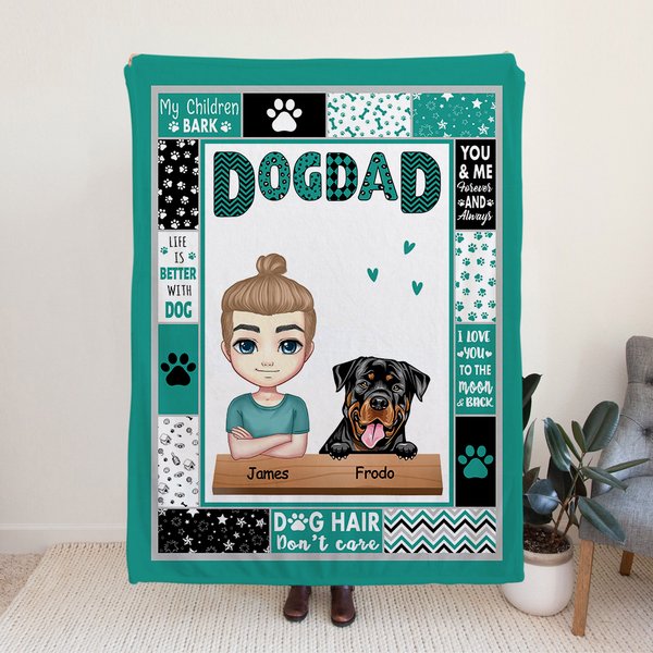 Personalized Just A Boy Who Loves His Dog Soft Blanket Birthday Father's Day Gift for Pet Lover