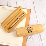 Set di penne a sfera in legno personalizzate con monogramma inciso Compleanno Laurea Regalo per l'ufficio per insegnante medico studente