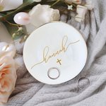 Personalized Cross Ceramic Jewellery Ring Dish with Name Birthday Baptism Gift for Girl