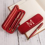 Set di penne a sfera in legno personalizzate con monogramma inciso Compleanno Laurea Regalo per l'ufficio per insegnante medico studente