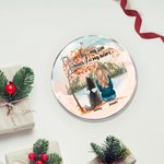 Personalizzato Una volta al mio fianco per sempre nel mio cuore Ornamento da appendere in acrilico rotondo con sfondo di foglie d'acero rosse Regalo d