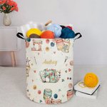 Cesto impermeable personalizado con asa para ropa sucia Regalo de inauguración de la casa para amantes de la costura y el punto