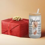 Gepersonaliseerde Geboortebloem Bijbel Citaten 20oz Frosted glazen beker met deksel en rietje christelijke Inspiratie Moederdag cadeau voor vrouwen