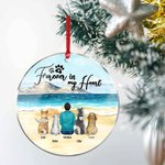 Personalizzato Forever in My Heart Ornamento da appendere in acrilico rotondo con sfondo marino Regalo di Natale e compleanno per gli amanti dei cani