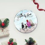 Personalizzato Forever in My Heart Ornamento da appendere in acrilico rotondo con sfondo di gabbiano Regalo di Natale e compleanno per chi ama i cani