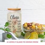Gepersonaliseerde Geboortebloem Bijbel Citaten 20oz Frosted glazen beker met deksel en rietje christelijke Inspiratie Moederdag cadeau voor vrouwen