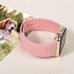 Pulsera de silicona para reloj Apple con nombre grabado Pata Raza de perro Cumpleaños Aniversario Regalo para amante de mascotas