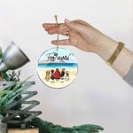 Ornamento da appendere in acrilico rotondo personalizzato con sfondo marino Regalo di Natale e di compleanno per gli amanti dei cani