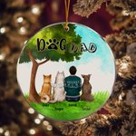 Personalizzato Mamma cane o papà cane Ornamento da appendere in acrilico rotondo con sfondo verde Regalo di Natale e compleanno per gli amanti dei can