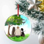 Personalizzato La vita è migliore con un cane Ornamento da appendere in acrilico rotondo con sfondo in vetro verde Regalo di Natale e di compleanno pe