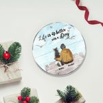 Personalised Life is Better with a Dog Round Acrylic Hanging Ornament with Seagull Background Christmas Birthday Gift for Dog Lover