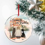 Personalisierte Leben ist besser mit Pelz Baby Runde Acryl hängenden Ornament mit roten Ahornblättern Hintergrund Weihnachten Geburtstag Geschenk für 