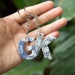 Portachiavi personalizzato a forma di cuore di pallavolo con nome e cognome Regalo di compleanno per gli amanti della pallavolo