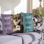 Personalized When You Miss Me I'm Here Pet Photo Throw Pillow Cover with Name Multicolour Home Decoration Memorial Pet Loss Gift for Pet Lovers