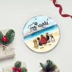 Ornamento da appendere in acrilico rotondo personalizzato con sfondo marino Regalo di Natale e di compleanno per gli amanti dei cani