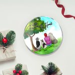Personalizzato Forever in My Heart Ornamento da appendere in acrilico rotondo con sfondo in vetro verde Regalo di Natale e di compleanno per gli amant