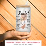 Gepersonaliseerde Geboortebloem Bijbel Citaten 20oz Frosted glazen beker met deksel en rietje christelijke Inspiratie Moederdag cadeau voor vrouwen