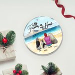 Personalizzato Forever in My Heart Ornamento da appendere in acrilico rotondo con sfondo marino Regalo di Natale e compleanno per gli amanti dei cani