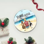 Personalizzato Mamma cane o papà cane Ornamento da appendere in acrilico rotondo con sfondo marino Regalo di Natale e compleanno per gli amanti dei ca
