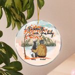 Personalisierte Leben ist besser mit Pelz Baby Runde Acryl hängenden Ornament mit roten Ahornblättern Hintergrund Weihnachten Geburtstag Geschenk für 
